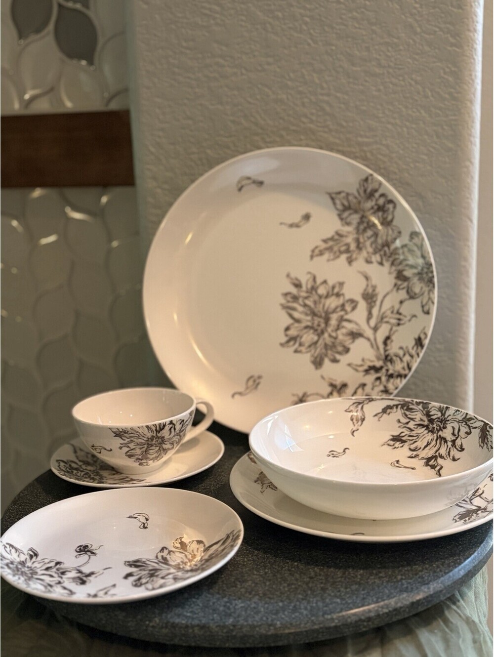 6-piece Place Setting Ralph Lauren China Bouquet Korea EUC